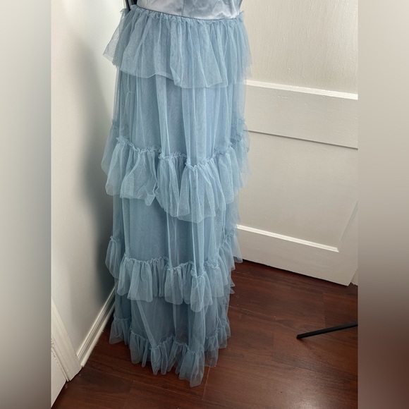 REVELY NWT Frankie Convertible Satin & Tul Le Dress in French Blue - Picture 6 of 15